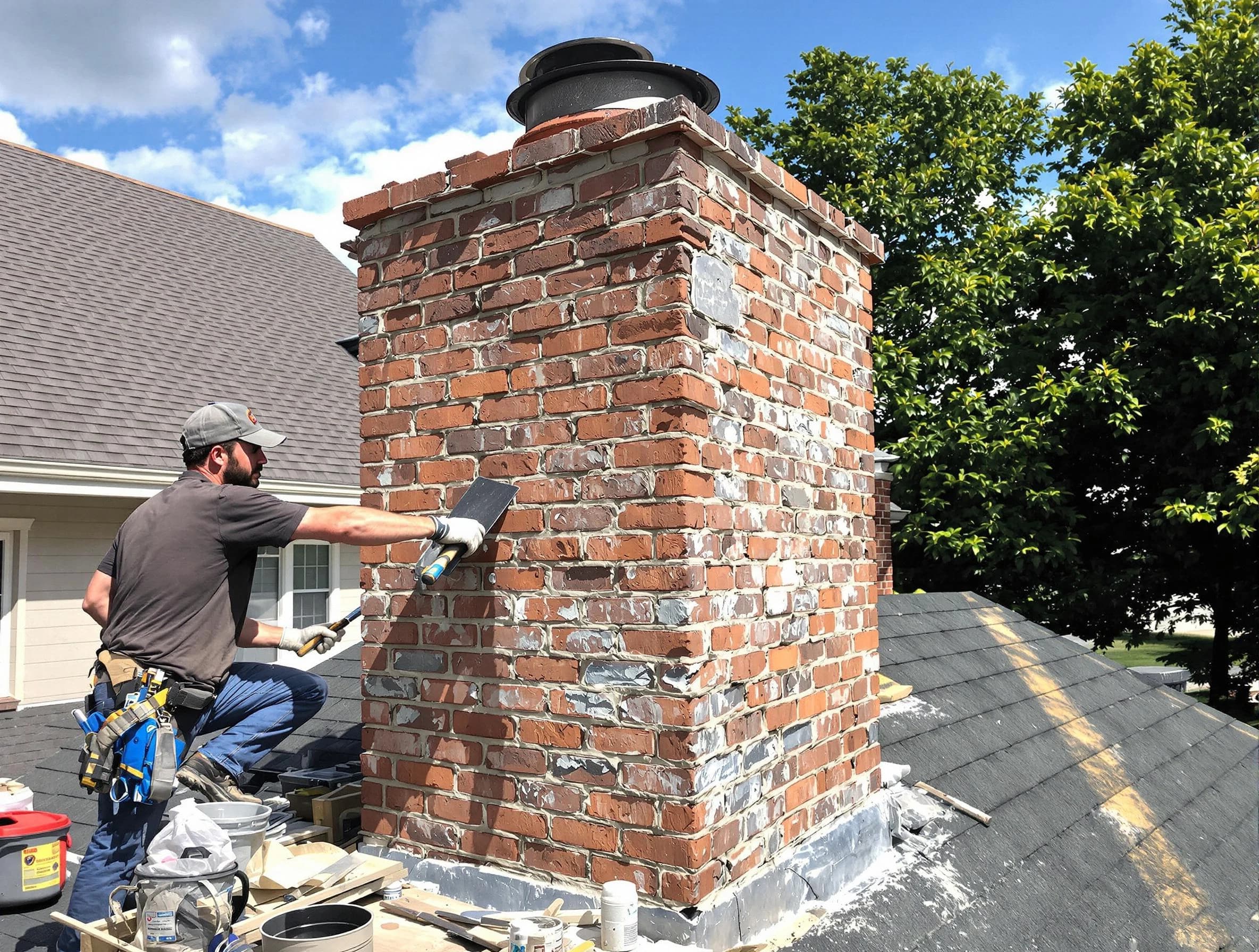 Completed chimney rebuild by Riverdale Chimney Sweep in Riverdale, GA