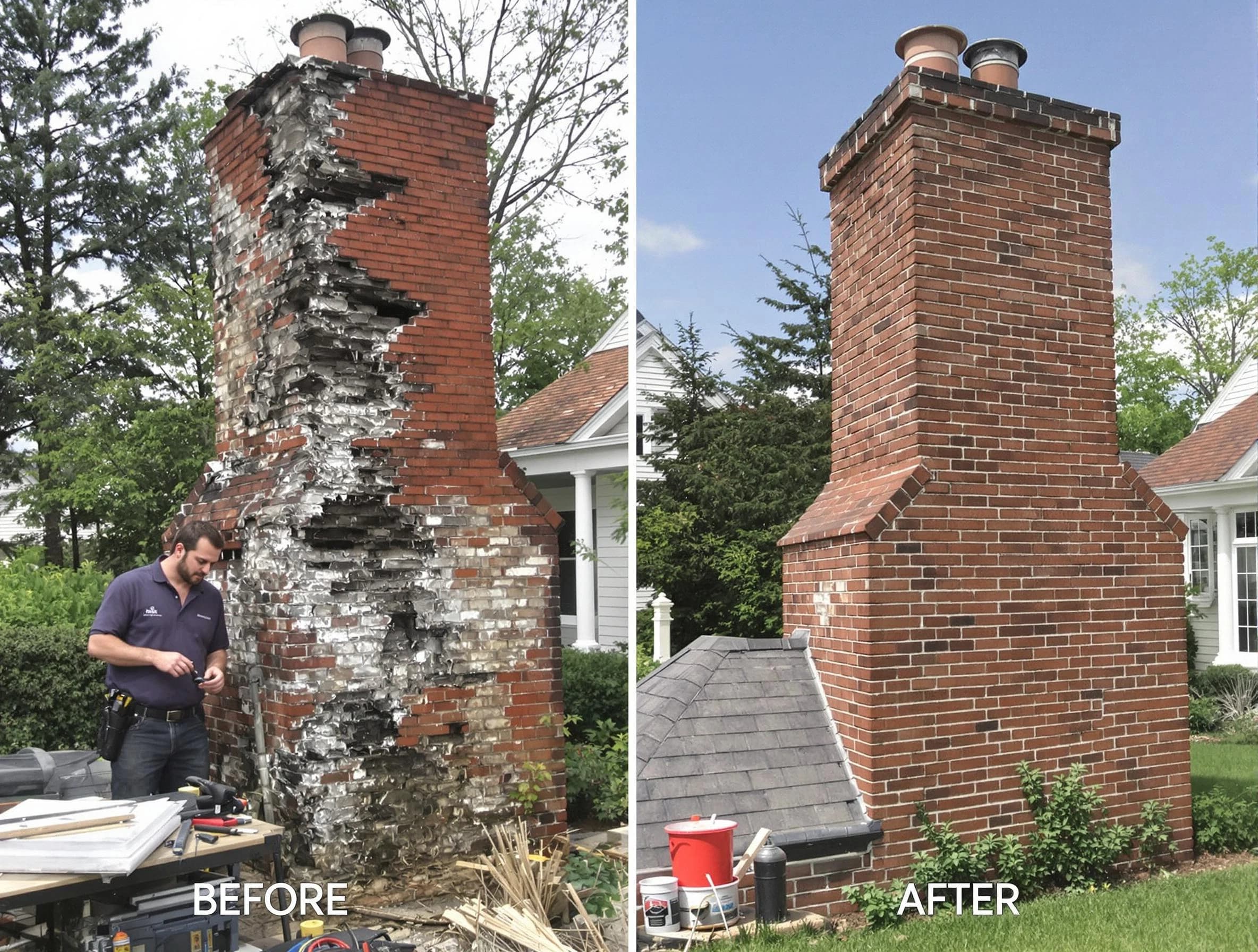 Riverdale Chimney Sweep performing a full chimney restoration in Riverdale, GA