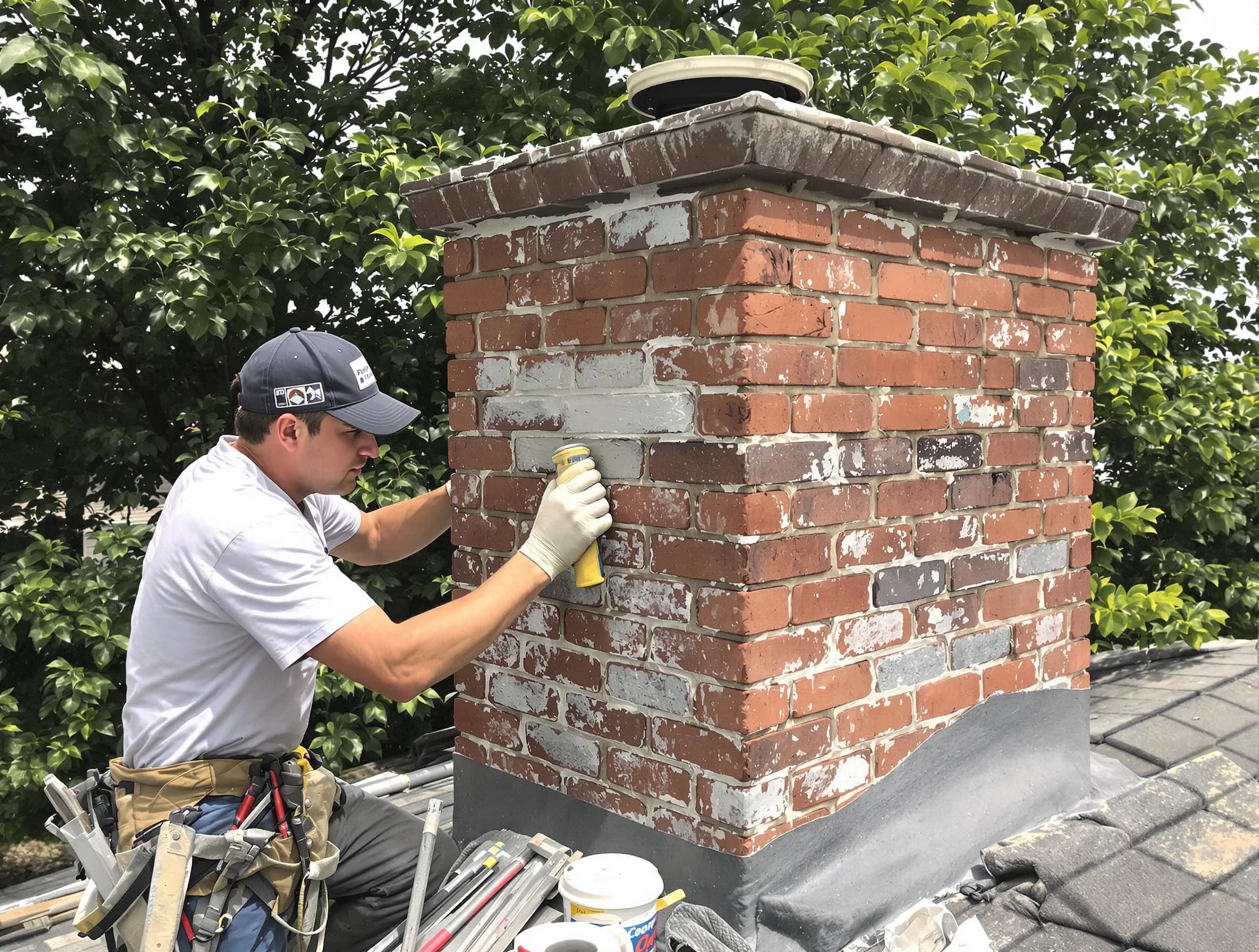 Riverdale Chimney Sweep restoring an aging chimney in Riverdale, GA