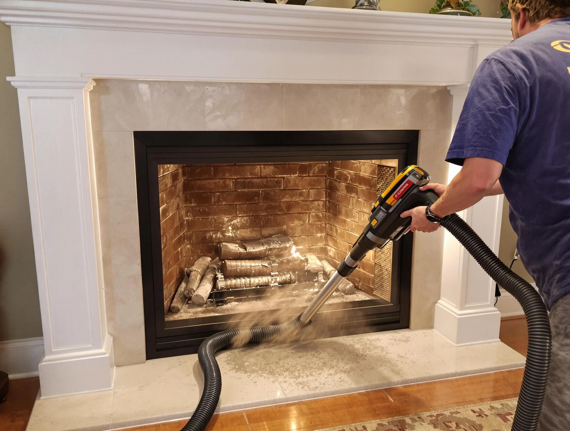Fireplace cleaning performed by Riverdale Chimney Sweep in Riverdale, GA