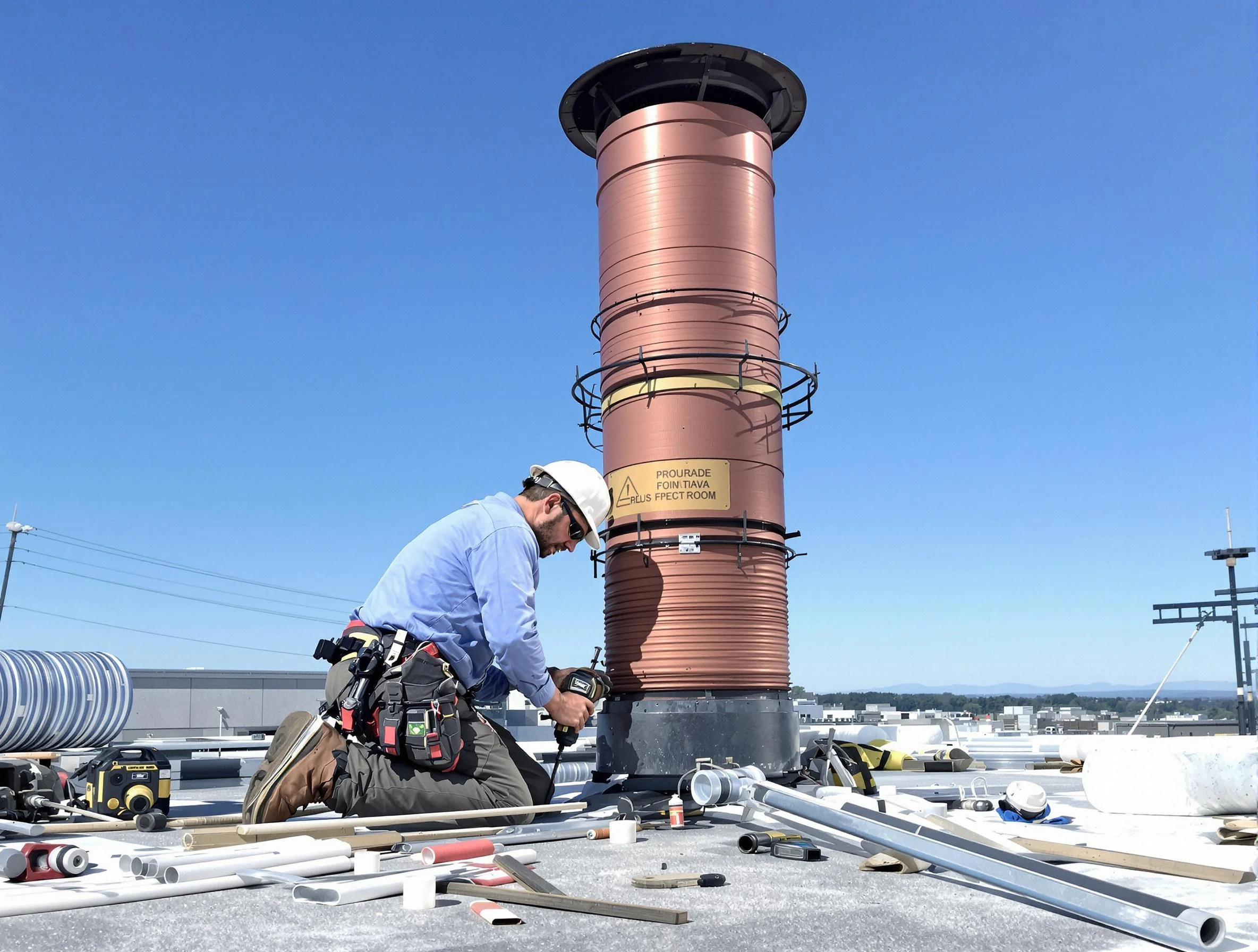 Installed chimney liner by Riverdale Chimney Sweep in Riverdale, GA