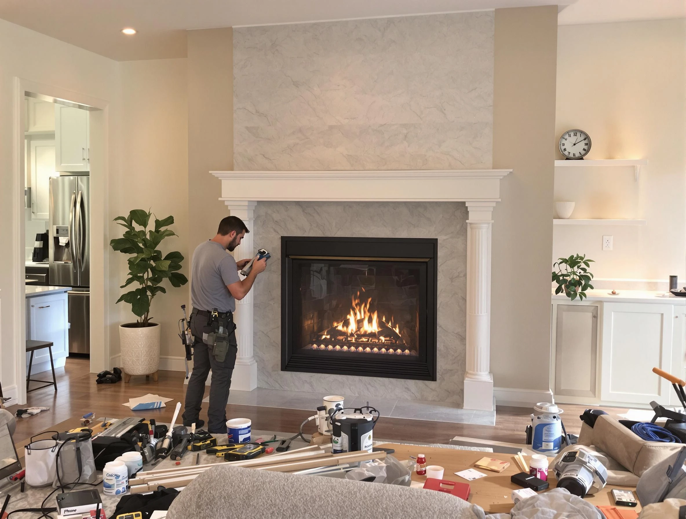 Newly installed fireplace by Riverdale Chimney Sweep in Riverdale, GA