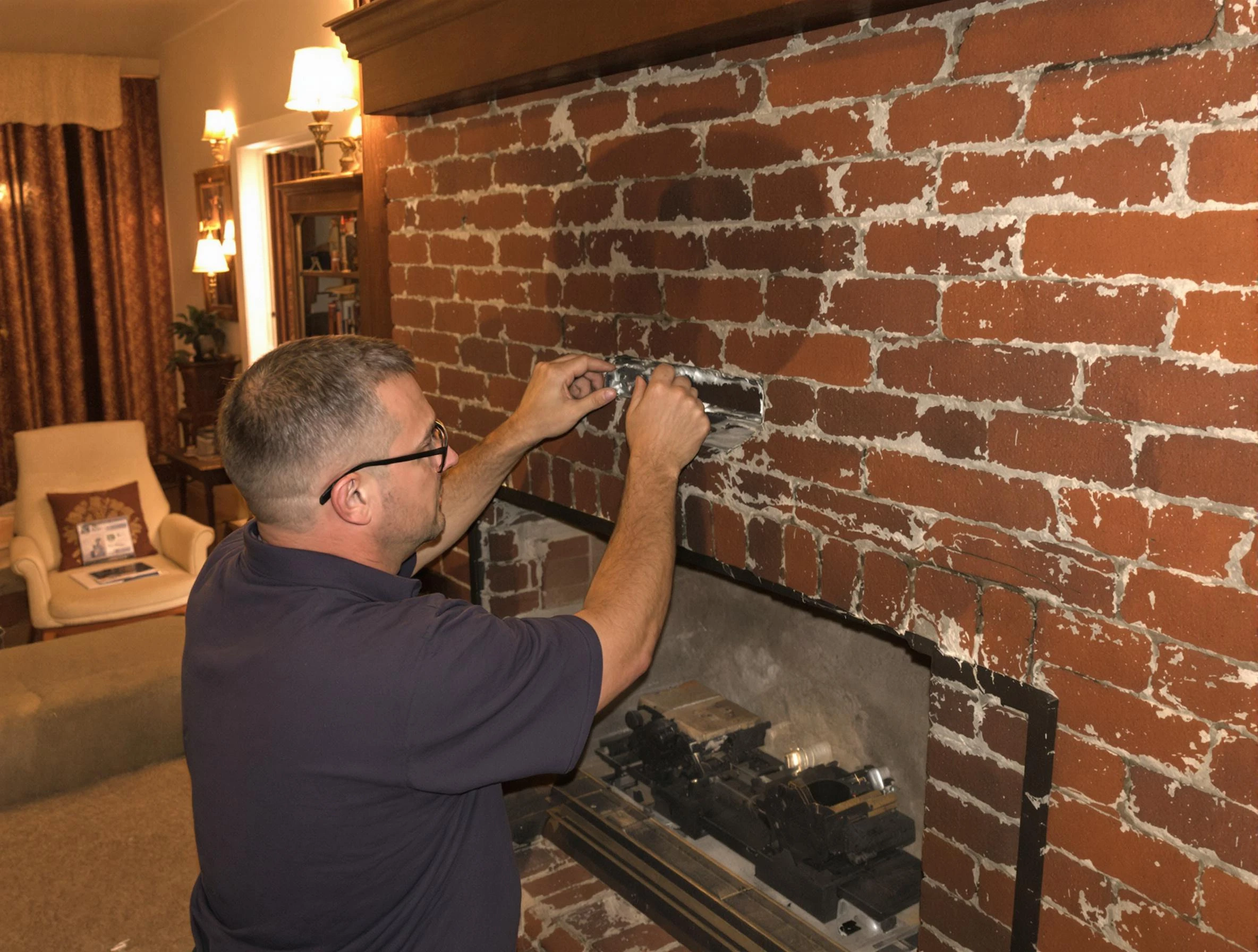 Riverdale Chimney Sweep expert fixing a fireplace in Riverdale, GA